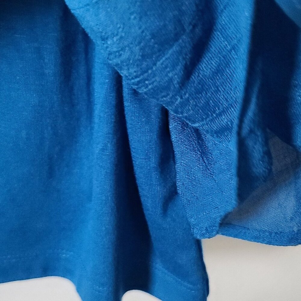 Avenue Overlay V Neck Top Split Flutter Short Sleeves Sz 18/20 Blue - Picture 6 of 10
